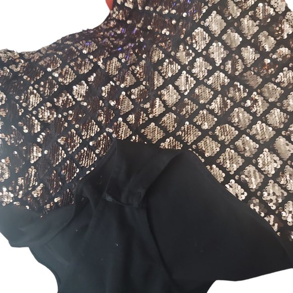 Day & Night  Black &Gold Sequin's Halter Bodysuit Size 3x (NWO) - Picture 8 of 9
